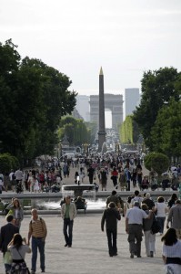 Der Obelisk und der Arc de Triomph