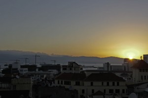 Sonnenuntergang auf einem Balkon